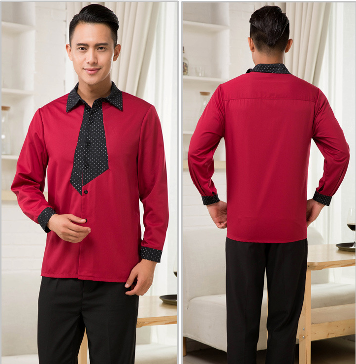 酒店工作服秋冬裝長(cháng)袖男餐飲飯店咖啡廳西餐廳制服